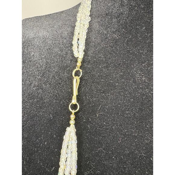 White Jade Butterfly White Beads Long Necklace - Picture 4 of 5